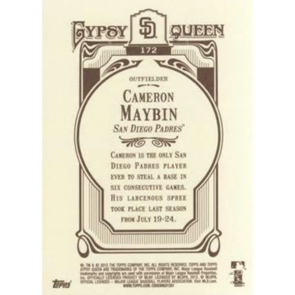 2012 Topps Gypsy Queen Cameron Maybin # 172 San Diego Padres